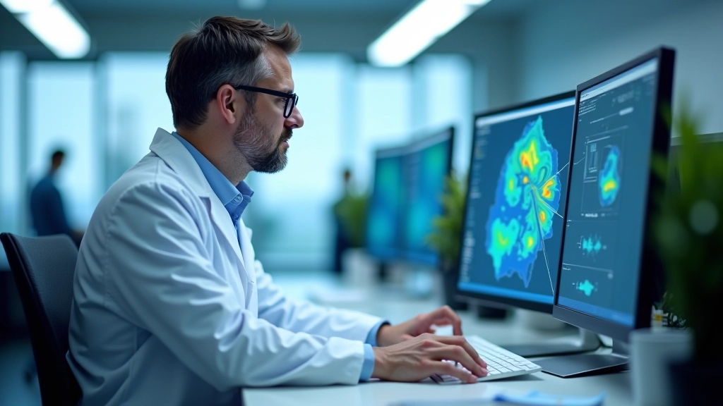 Satelliidi andmeid näitav kaardirakendus arvutiekraanil, rohekad ja sinised alad näitavad metsa ja veekogu piirkondi